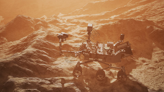 好奇火星探测器探索红色星球的表面这张图片的元素由美国宇航局提供好奇火星探测器探索红色星球的表面背景图片