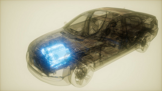 汽车发动机可见于透明汽车汽车发动机汽车上可见图片