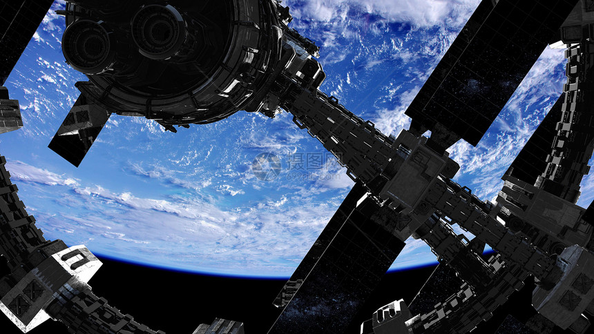地球上外层的国际站这张图片的元素由美国宇航局提供国际站外层的地球上图片