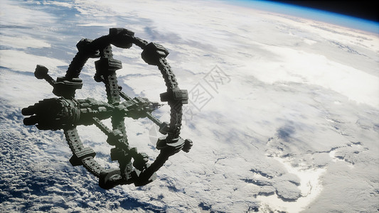 地球宇宙飞船的景色国际站正绕地球运行地球宇宙飞船的景色国际站正绕地球运行背景图片