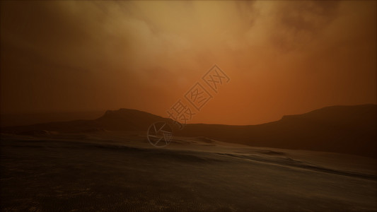 日落时沙漠中的8K沙尘暴高清图片