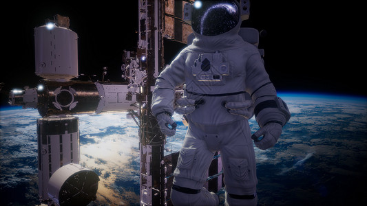 卫星站国际站太空宇航员地球上空这张照片的元素由美国宇航局提供国际站太空宇航员地球上的外层背景