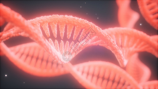 双螺旋结构的DNA链特写动画图片