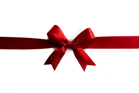 红色礼品蝴蝶结隔离白色背景下的节日礼品红色礼物蝴蝶结白色上图片