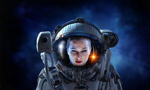 太空任务中的宇航员女,背景星空宇航员先驱做研究背景图片
