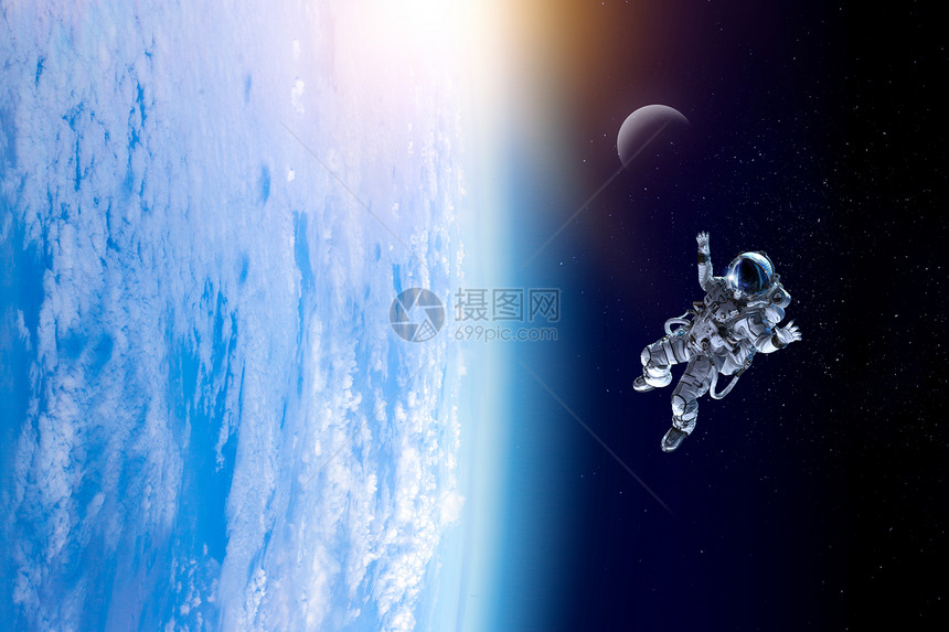 太空中的宇航员地球上这幅图像的元素由美国宇航局提供探索外层图片