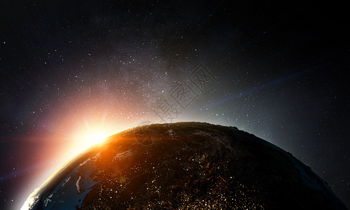 行星发光来自太空的地球出所有的美丽这幅图像的元素由美国宇航局提供的们独特的宇宙背景