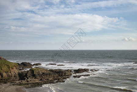 阿波亚尔美丽的晚春景观形象,亚尔默湾德文海岸英国背景