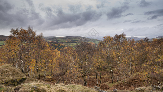 美丽的秋季景观场景,惊喜的观点,英国的高峰地区图片