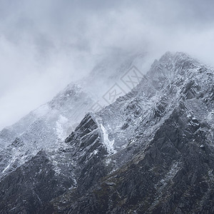 惊人的细节景观图像的雪帽笔YrOle文山雪冬风暴高清图片