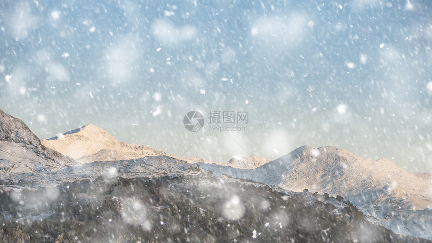 美丽的冬季景观形象雪登山其他山峰雪多尼亚公园大雪风暴图片