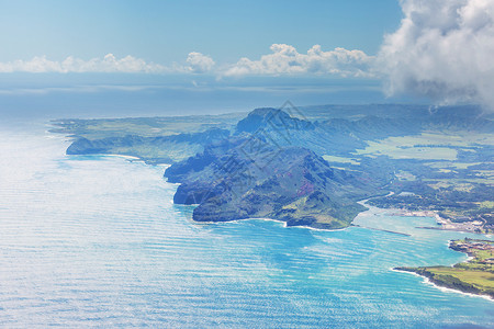 美丽的鸟瞰瓦胡岛瓦胡岛,夏威夷,美国图片