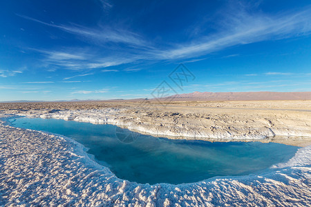盐水池萨利纳斯格兰德斯盐平朱吉,阿根廷寻常的自然景观背景图片