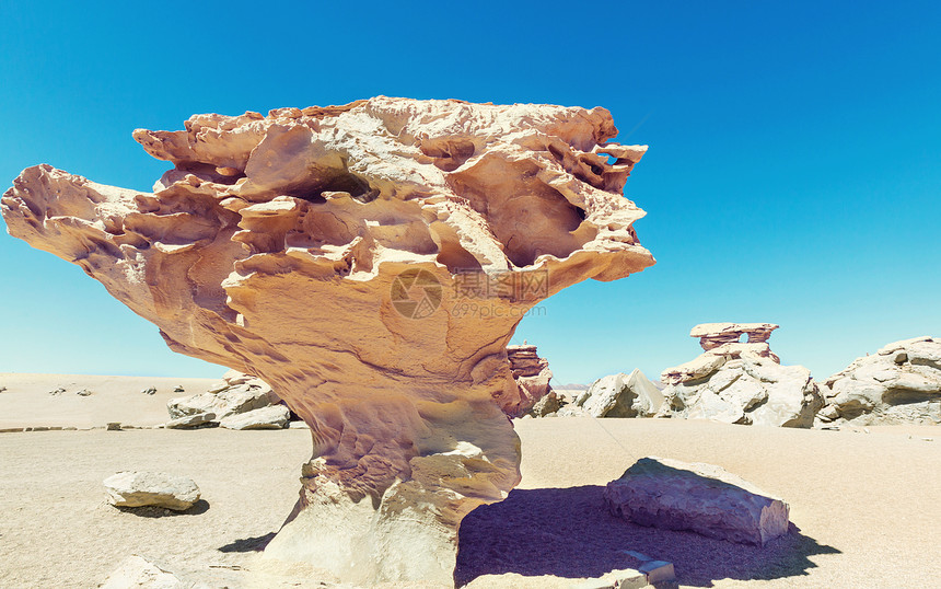 南美洲乌尤尼盐坪玻利维亚ArboldePiedra石树岩图片