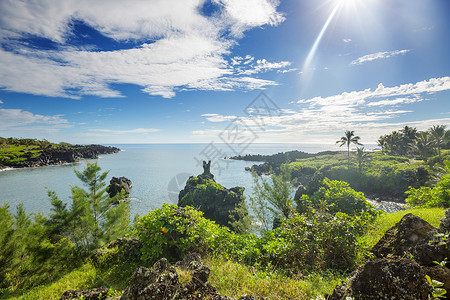 夏威夷毛伊岛上美丽的热带景观高清图片
