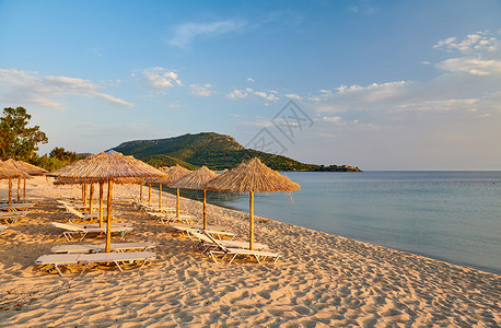 西冲海滩希腊西索尼亚托罗尼美丽的海滩背景