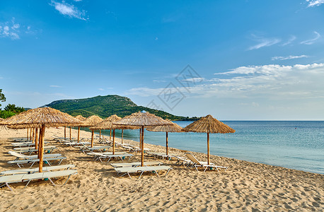 希腊西索尼亚托罗尼美丽的海滩背景