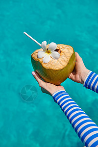 椰子绿松石的海洋上马尔代夫的暑假高清图片