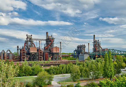 德国工业40德国杜伊斯堡废弃工业工厂公共公园地标旅游景点背景