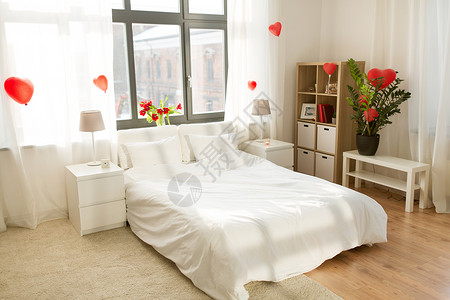 舒适,室内浪漫的约会舒适的家庭卧室装饰情人节舒适的卧室装饰情人节图片