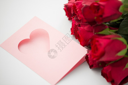 爱,情人节假期的红玫瑰贺卡与心用心红玫瑰贺卡图片