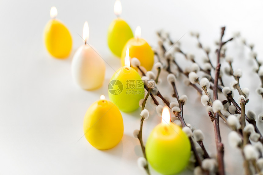 柳枝复活节彩蛋蜡烛图片