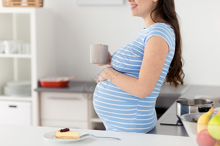 怀孕,人期望密切孕妇家里厨房喝茶把孕妇关家里喝杯茶图片