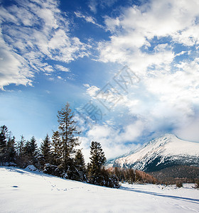冬天的山景,晴天蓝天冬天阳光明媚的天,群山上空图片