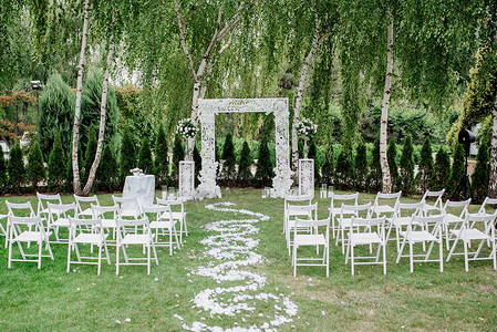 婚礼区域,拱椅装饰背景图片