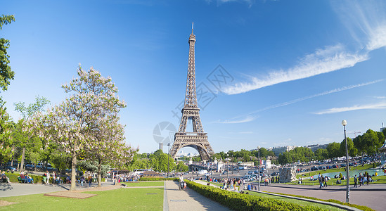 法国景色法国巴黎著名埃菲尔铁塔的美丽景色背景