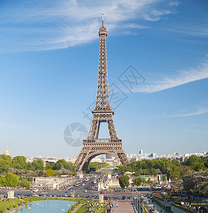 法国景色法国巴黎著名埃菲尔铁塔的美丽景色背景