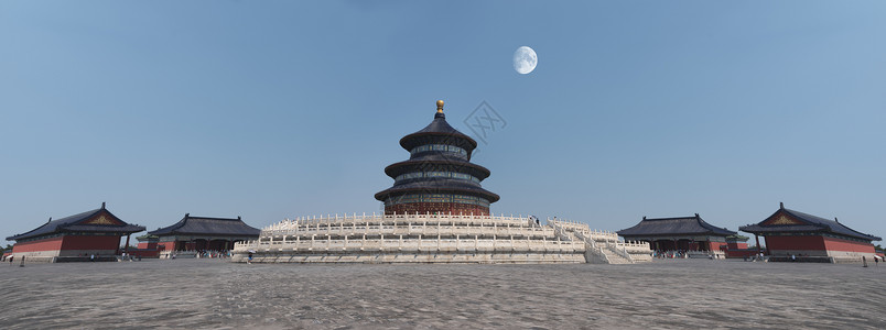 天坛北京市中心的寺庙修道院建筑群高清图片