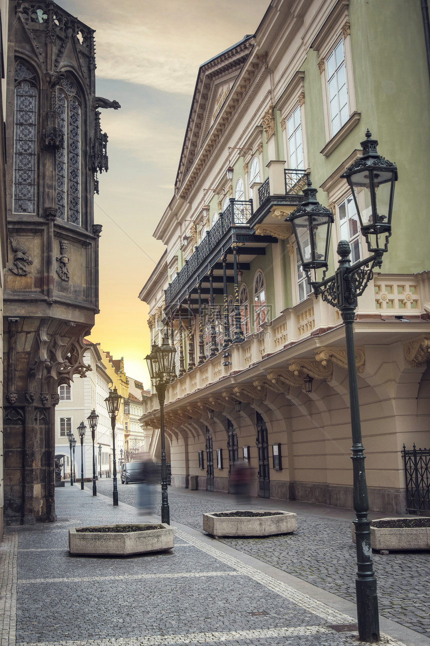 布拉格美丽的老街捷克共国图片