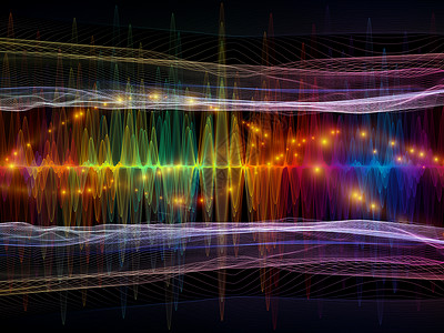振荡光谱光流系列创造地安排颜色线灯光隔离黑色背景上,技术教育项目的背景图片