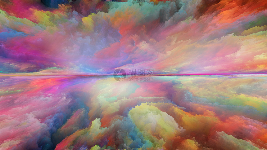 梦想之地系列数字色彩的构成涉及宇宙自然山水画创造力想象力图片