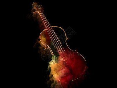 音乐梦想系列小提琴的构图抽象的彩色绘画适合乐器旋律声音表演艺术创造力等项目的背景背景图片