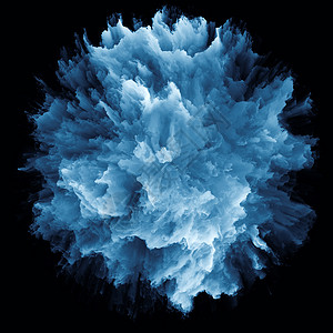 蓝色爆炸云色彩情感系列由色彩爆发飞溅爆炸隐喻,想象力创造力艺术背景
