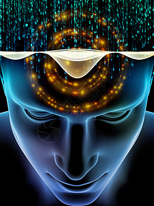 与计算机科学人工智能信息处理相关的人脸数字图像虚拟思维系列图片