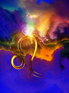 黄道十宫十宫的颜色象征狮子座五颜六色的抽象背景,星座宗教神秘的的插图背景图片