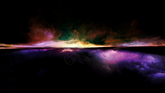 天亮透视涂料系列背景构图的云,颜色,灯光地平线的插图,绘画,创造力想象力背景