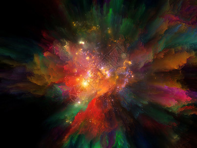 分形纹理的狂野虹膜融合成日落颜色的火热舞蹈日落系列的云图片