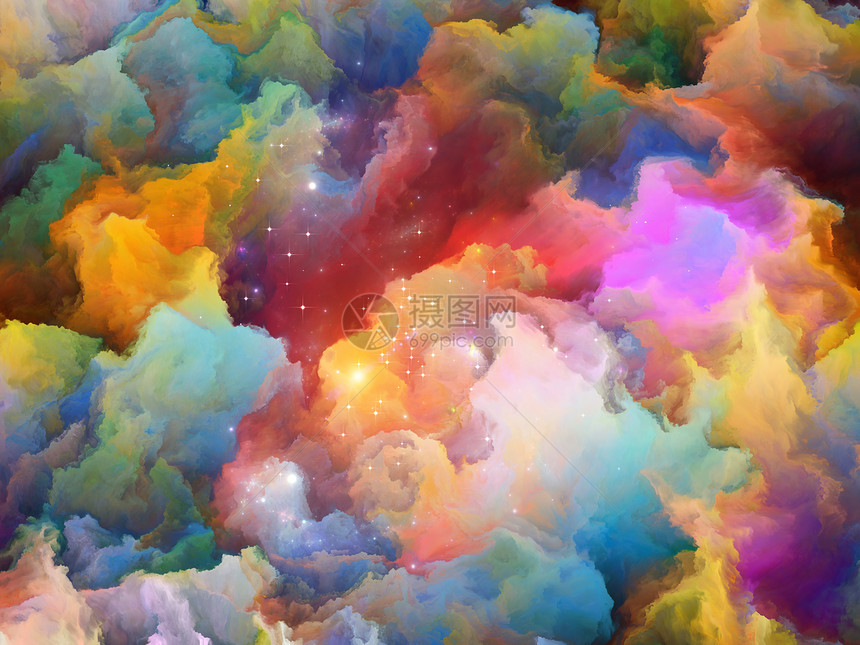 湍流彩色涂料系列浓厚的色彩云的艺术,创意图片