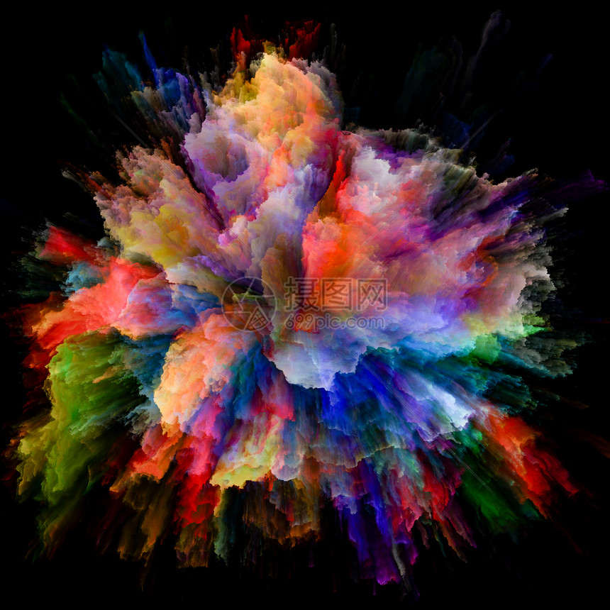 色彩情感系列想象力创造力艺术的上,色彩爆发爆炸的安排图片