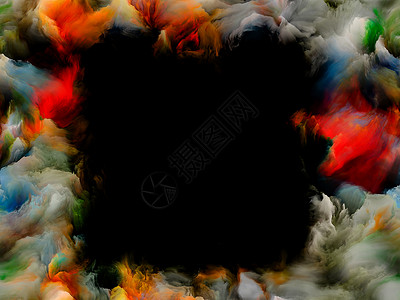 云型边框框架绘画系列用于文本放置的抽象数字颜色边框背景