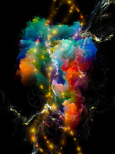 光明星云宇宙花系列丰富多彩的艺术创意想象力的构图背景图片