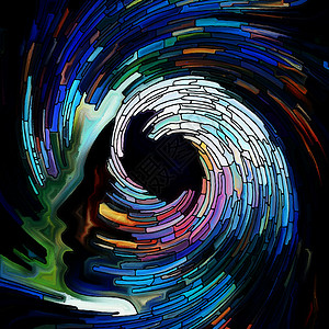 螺旋系列由彩色璃漩涡图案成的彩色碎片隐喻,丰富多彩的创意艺术想象力图片