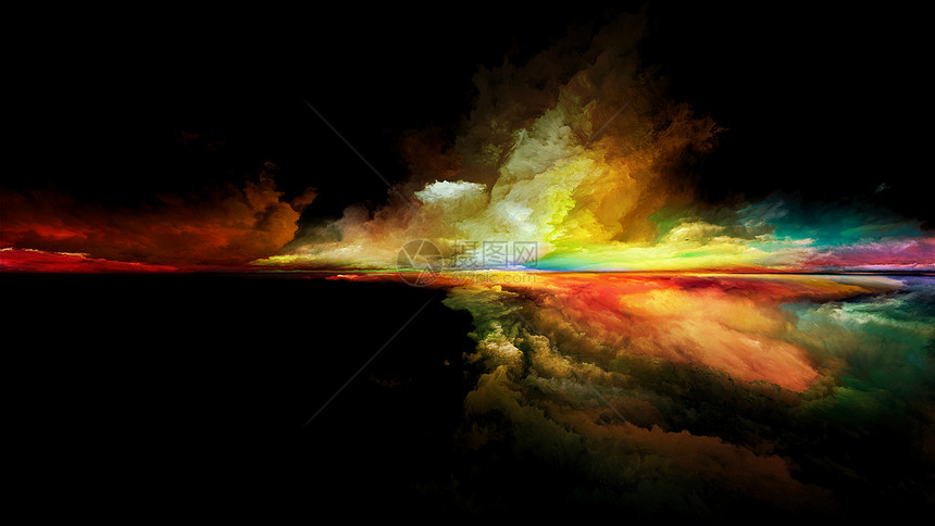 永远的天空透视涂料系列背景的云,颜色,灯光地平线相关的插图,绘画,创造力想象力图片