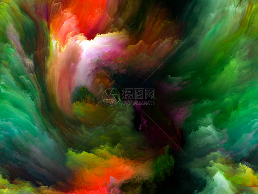 彩色流动系列音乐创造力想象力艺术的数字颜料流的创造排列图片