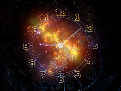 时间尺度时间序列的孔适用于科学教育现代技术项目的时钟刻度盘抽象元素的抽象排列图片
