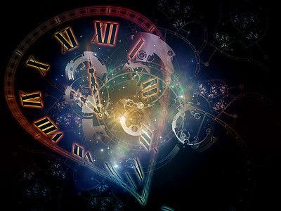 图像序列素材时空时间序列的孔与科学教育现代技术相关的时钟刻度盘抽象元素的图像背景